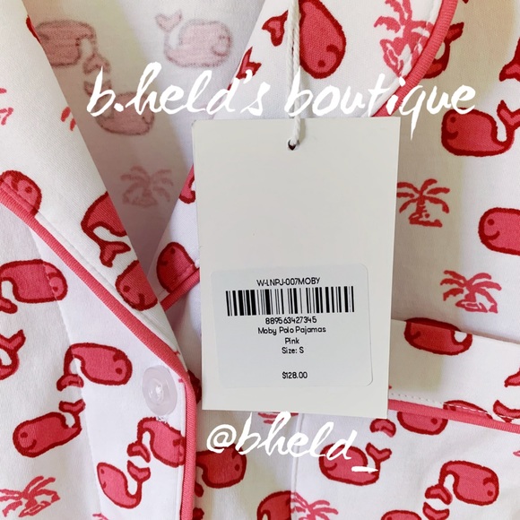 Roller Rabbit Moby The Whale Polo Pajamas in Pink Size Small S Brand New NWT - Picture 6 of 17